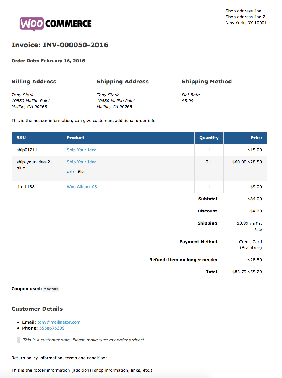 woocommerce print invoices packing lists invoice