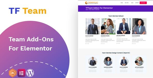 tfteam team member widget for elementor