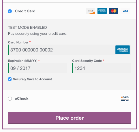 woocommerce authorize net cim payment form