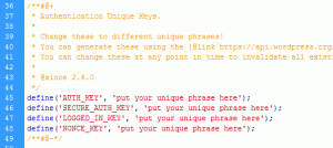 WordPress Security Keys 