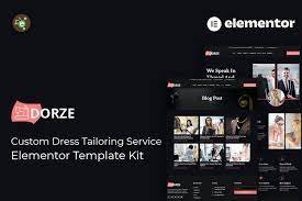 DORZE – CUSTOM DRESS TAILORING SERVICE ELEMENTOR PRO TEMPLATE KIT LATEST VERSION